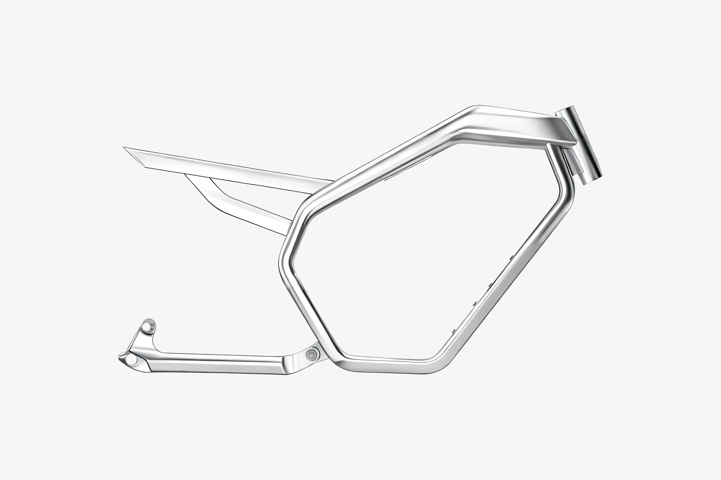 Silberner, unlackierter Rahmen der M5-Serie