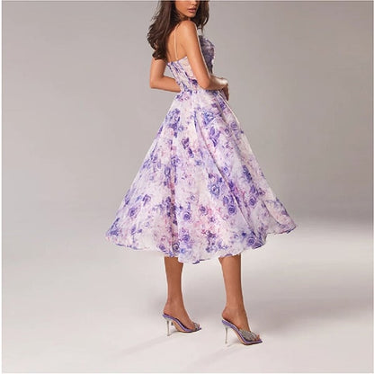 Elegantes Strapskleid mit Print