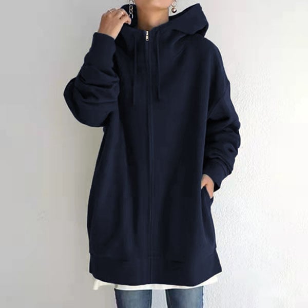 Damen Herbst/Winter Reißverschluss-Kapuzenpullover