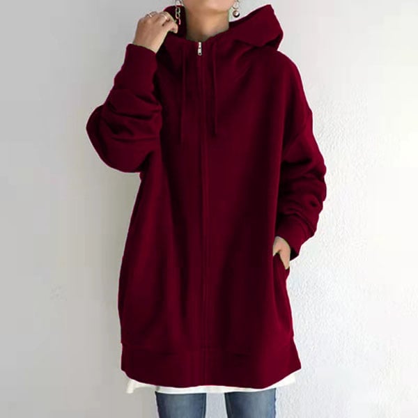 Damen Herbst/Winter Reißverschluss-Kapuzenpullover