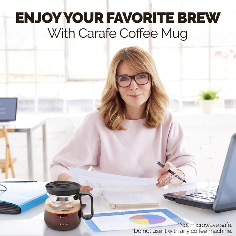 💖☕ 16 Oz Glass Coffee Mug – Coffee Pot Style